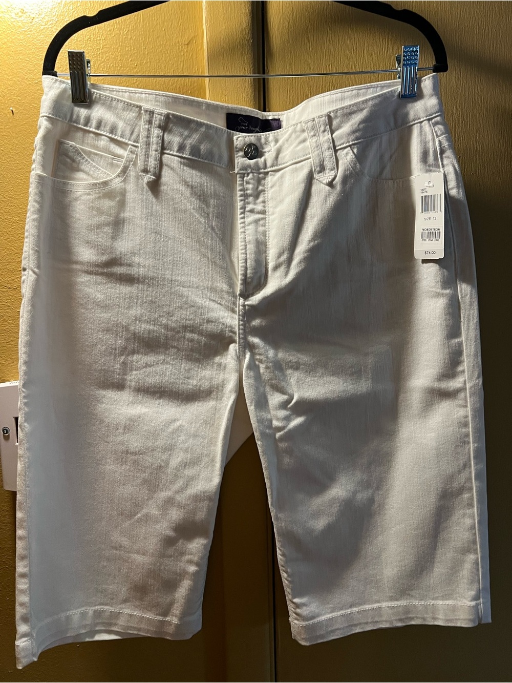 Nordstrom Cream High-Rise Bermuda Shorts